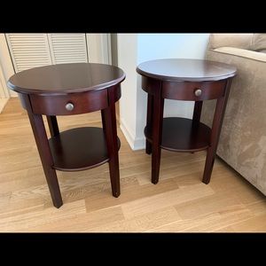 Two wooden end tables